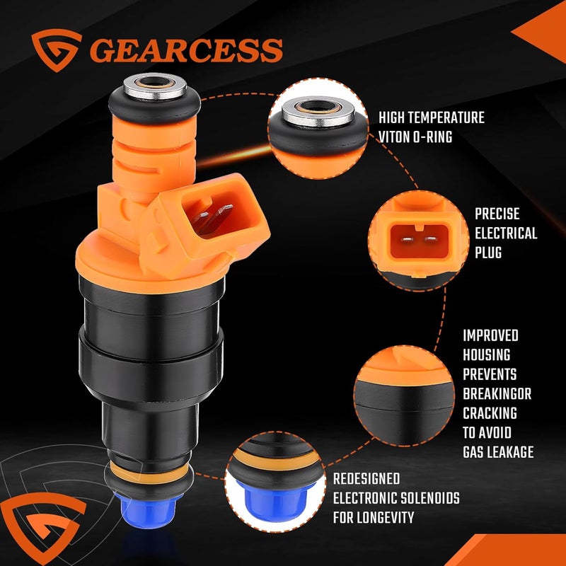 GEARCESS Fuel Injector Fit for Ford E-350 Econoline Club Wagon E350 E450, Fit for Ford Excursion Expedition F-150 F250 F350 Super Duty 5.4L 5.8L 5.0L 4.6L V8 Replaces# 280150943, 0280150939 (Set of 8) - Image 4